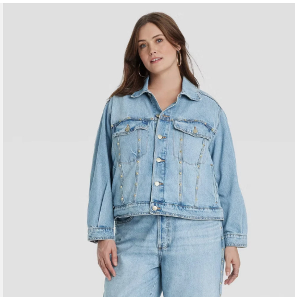 Women's XL Studded Denim Trucker Jacket NWT - Universal Thread